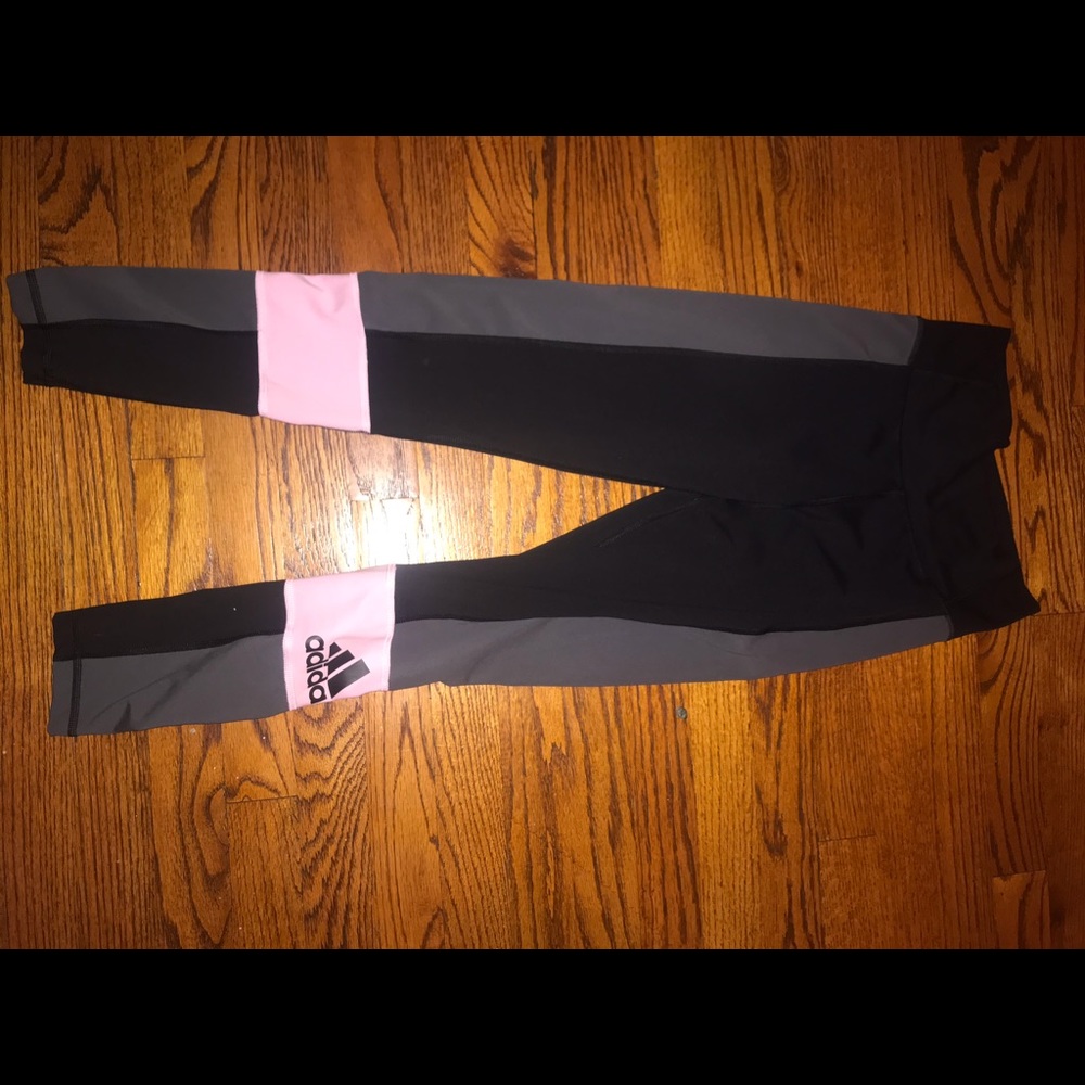 Adidas work out leggings with side zip